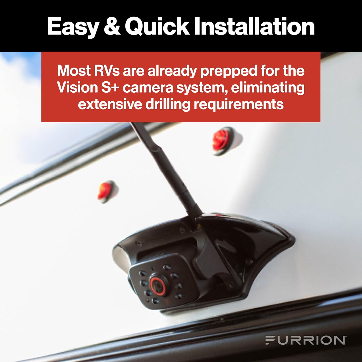Furrion Vision S+ RV Backup Camera System 5" Monitor Sharkfin FOS5HTASF