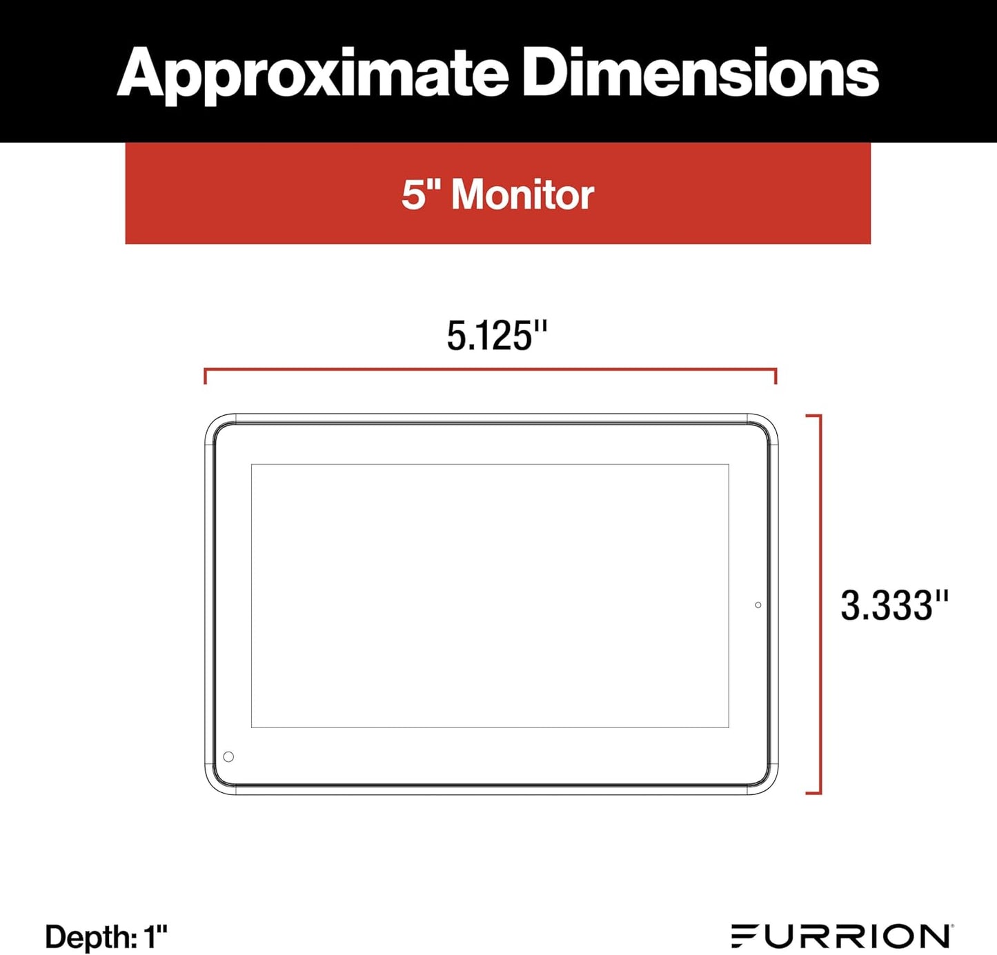 Furrion Vision S+ RV Backup Camera System 5" Monitor Sharkfin FOS5HTASF