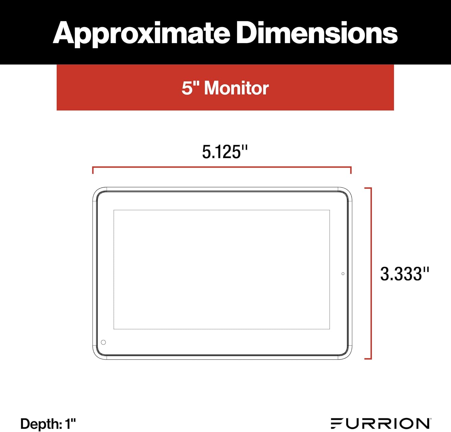 Furrion Vision S+ RV Backup Camera System 5" Monitor Sharkfin FOS5HTASF