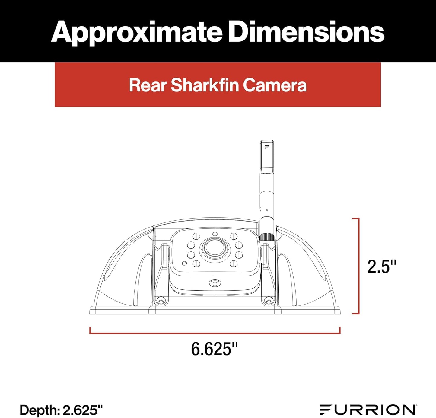 Furrion Vision S+ Sharkfin RV Backup Camera 1080p Wireless FCNFDTASF