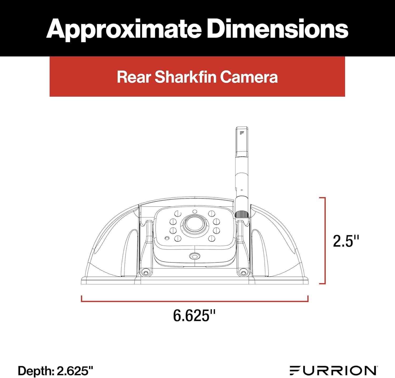 Furrion Vision S+ Sharkfin RV Backup Camera 1080p Wireless FCNFDTASF