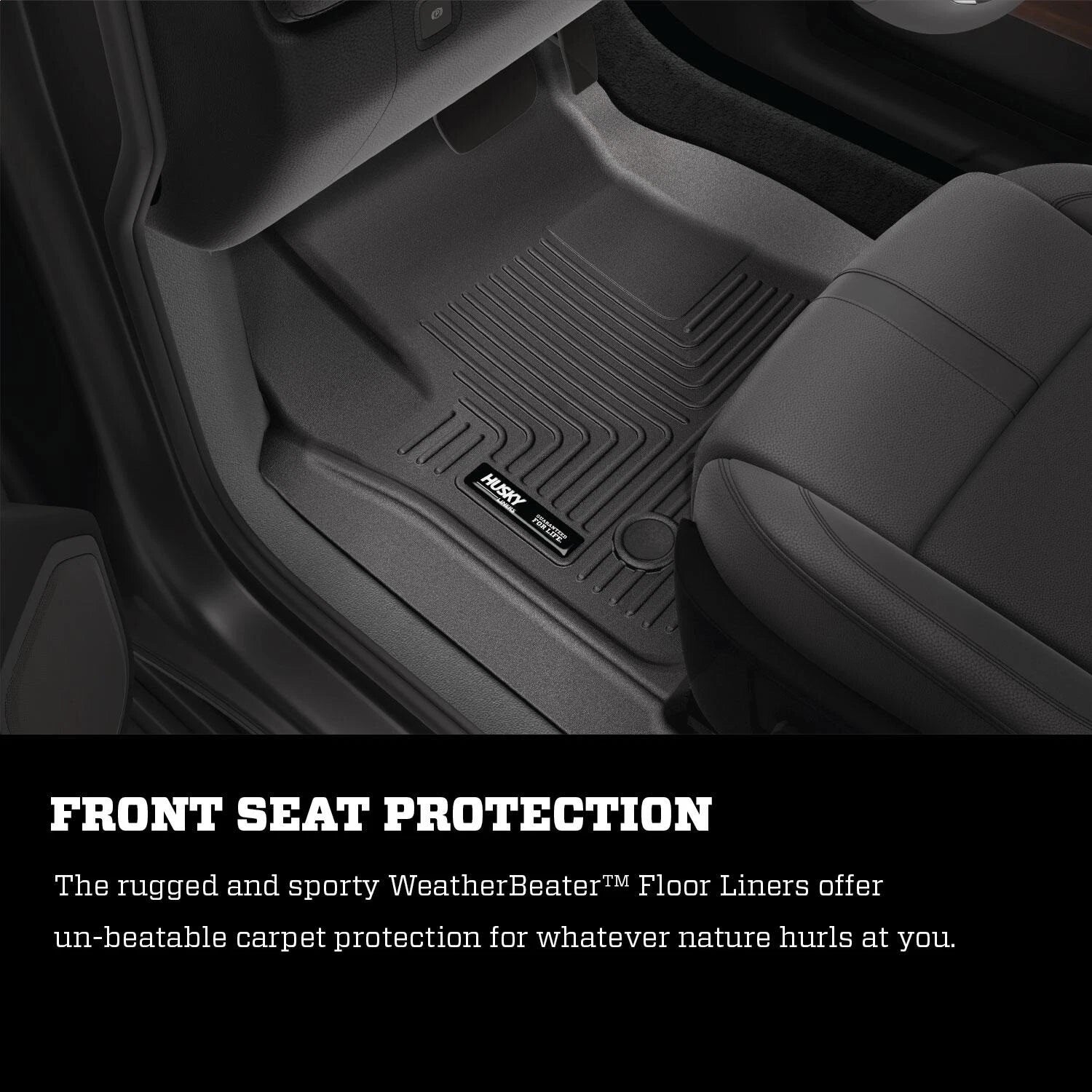 Husky Liners WeatherBeater Floor Liner Front 2pc Black USA | 13481